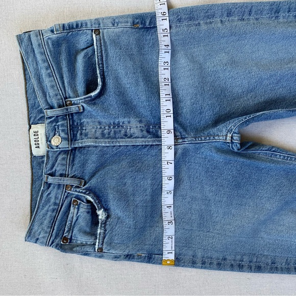 Agolde Riley Distressed Button Fly High Rise Jeans - Picture 12 of 14